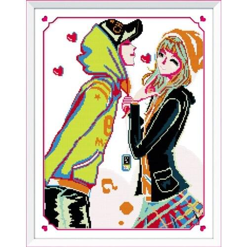 Tease cross stitch kit people 18ct 14ct 11ct count print canvas stitches embroidery DIY handmade needlework