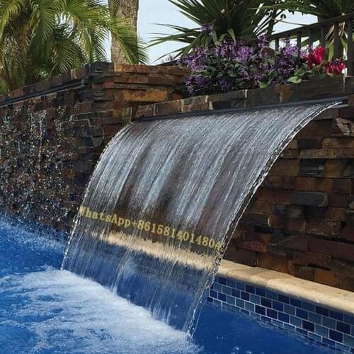 Stainless steel swimming pool waterfall spillway with led strip for wall garden outdoor,Fountain waterfall nozzle
