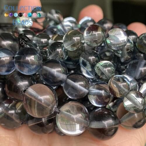 Natural Gray Austrian Crystal Stone Spacer Round Bead For Jewelry Making 6-12 MM DIY Bracelets Accessories 15" Wholesale