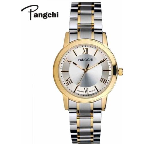 PANGCHI Lady Stainless Steel Roman Digital Waterproof Quartz Wristwatches luxurious Men Woman Couple Watches Reloj Mujer