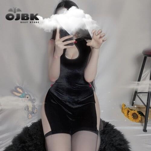 OJBK Sexy Lingerie For Women Cheongsam Cosplay Play Costumes Japanese Anime Hollow out Charming Backless Design Porn Outfit 0705