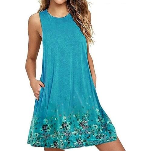 4XL 5XL 6XL Large Size Dress Summer Floral Print Vintage Dress Casual Sleeveless WomenS Loose Dresses Plus Size Women Clothing