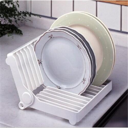 Dish Plate Drying Rack Organizer Drainer Plastic Storage Holder White Kitchen Organizer Free Shipping Dish Rack