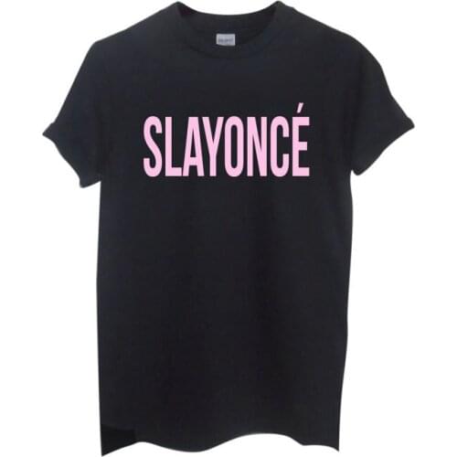 Slayonce pink Letters Print Women Tshirts Cotton Casual Funny t Shirt For Lady Top Tee Hipster Black White Drop Ship H-90