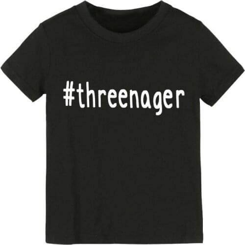 #threenager Letters Print Kids tshirt Boy Girl shirt Children Toddler Clothes Funny Top Tees Z-79