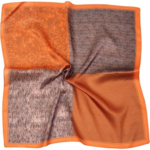 High-End Printed Silk Scarf Ladies Square Scarf Top Women Neck Scarf Luxury Headband Handkerchief Female Turban Shawl R8