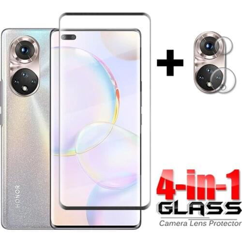 4-in-1 Glass Honor 50 Pro Tempered Glass 3D Full Curved Cover Glass For Huawei Honor 50 Pro Camera Screen Protector Honor 50 Pro