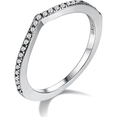 ZEMIOR Romantic 925 Sterling Silver Water Drop Rings For Women Shiny 5A Clear Cubic Zirconia Simple Ring Wedding Fine Jewelry