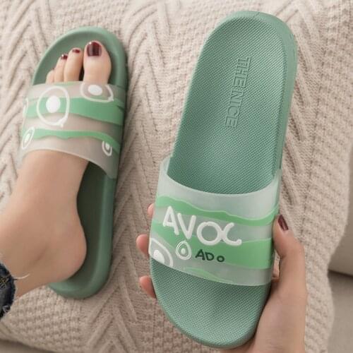 Slippers women ins tide indoor antiskid bathroom bath home soft bottom home all season cool slippers breathable wear-resistant