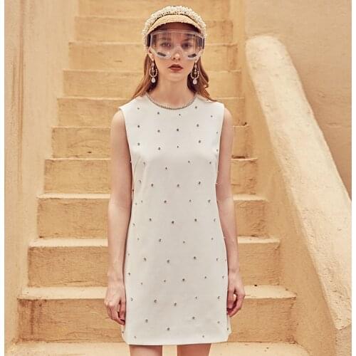 High Quality Women Summer O-Neck Sleeveless A-Line Mini Dress Brand Designer New Party Dresses 2021 Office Ladies Dress Clothes