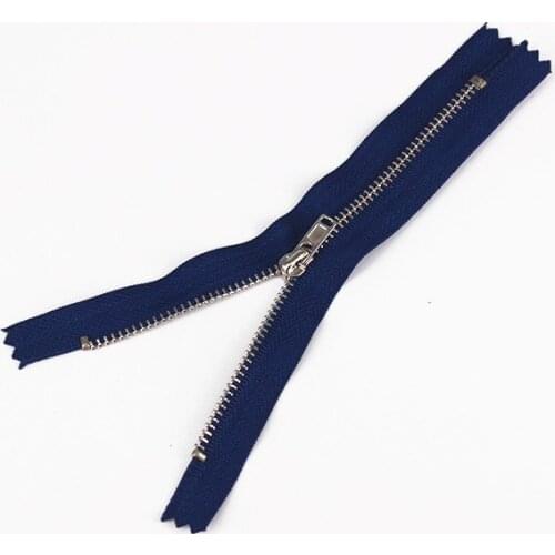 10pieces Navy Closed End Metal Silver Teeth Zippers Sewing For Jeans Casual Pants Placket Accessories Z37