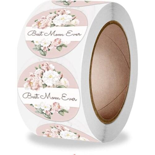100-500Pcs Happy Mothers Day Stickers Best Mom Ever MAMA The Heart of The Family Gift for Mom Celebrating Paper Gift Box Tag