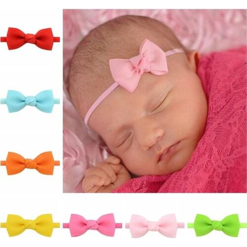 20PCS/lot FASACC Bow Knot Headband Girls Hair band DIY Handmade Grosgrain Ribbon Elastic Hairband Kids Hair Accessories A35