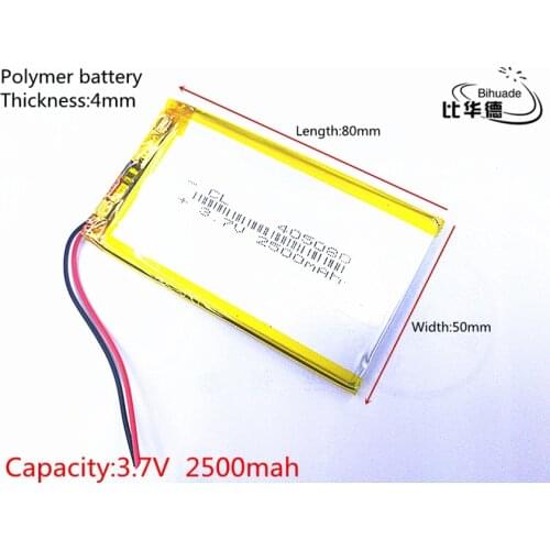 3.7V 2500mAh 405080 Lithium Polymer LiPo Rechargeable Battery cells For PAD GPS PSP Vedio pc 7 inch