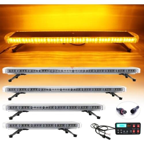 30" 38" 47" 51" 63" 72" 12V 24V LED Bar Car Strobe Light Bar Work Light Truck Beacon Warning Flash Lamp Roof Waterproof 40 Modes
