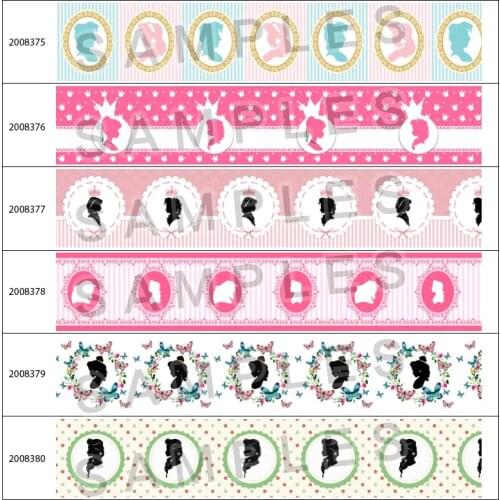 5 Yards Pretty Clip Art Printed Grosgrain/Satin 25mm/38mm/50mm/75mm for for Hair Bow Party Decoration 200837 200838