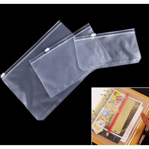 A5 A6 Loose Leaf Notebook Filing Bag DIY Diary Accessory Zip Storage Card Bag Name Card Case Storage Pouch Filing Products