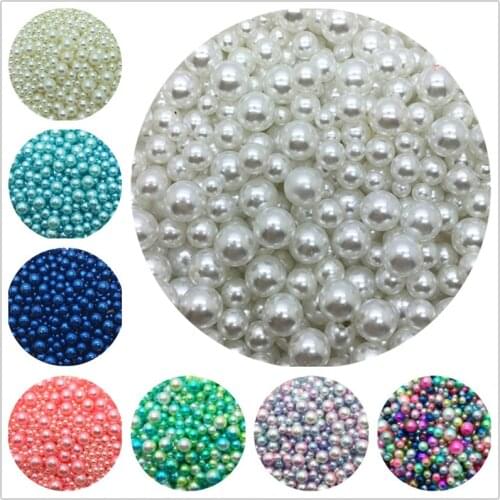 15g/Lot 4-10mm Mix No holes Acrylic Spacer Beads Imitation Pearls Round Loose Beads For Jewelry Making DIY Garment Pearls Beads
