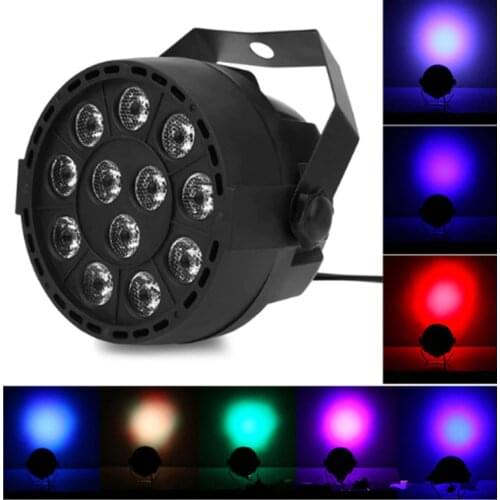 AUCD Mini 12 Pcs RGB LED Par Stage Lighting With DMX512 for disco DJ projector machine Party Decoration SHEHDS Stage Lighting