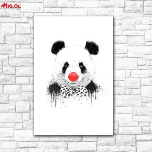 Large Wall Art,Clown panda ,Restaurant study Bedroom Decor Wall oil Painting Print Nice wall picture for living room no frame