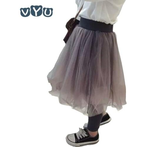 VYU Girls Legging Skirt-pants 2020 Autumn Winter Cotton New Mesh Tulle Kids Girls Pants Tutu Skirts Trousers For 2~8Yrs