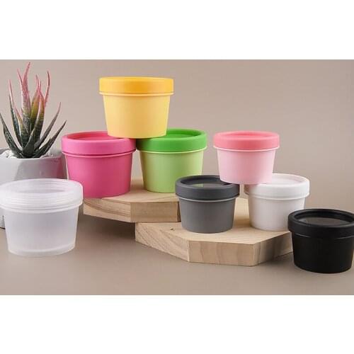 40pcs 50g 100g white yellow Empty Cosmetic Cream Bottles Black PET Jar Container For Cosmetics Packaging ,Skin Care Pots Tin