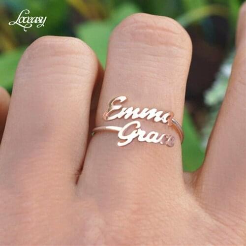 Double Name Custom Two Name Plated Gold Rings, Personalized Baby Names, Couples Names , Mom Gift, Mother Daughter Family Ring