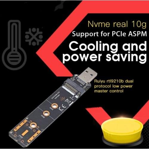 USB3.1 To NVME SATA Dual Protocol M.2 Hard Disk Box NGFF Protocol To A Port Ruiyu RTL9210B High Quality For Good Cooling