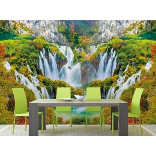 Beautiful scenery flowing water waterfall Photo Wallpaper Custom 3D Murals Modern Living Room sofa Background Wall art Wallpaper