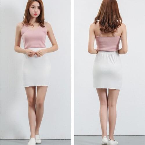 Summer Slips Womens Casual Mini Skirts.Ladies Basic Skirt Underdress Vestidos Loose Half Slips Petticoat Underskirt