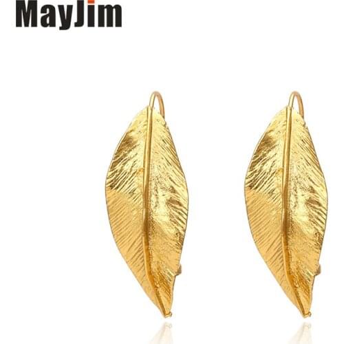 Женские золотые серьги MayJim China At AliExpress