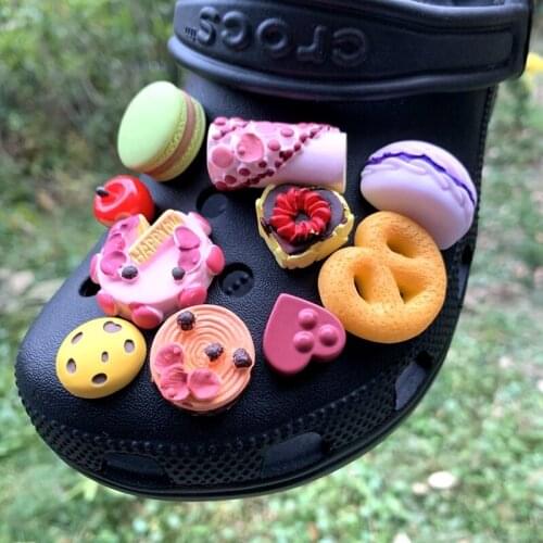 Cute Dessert Lollipop Croc Charms Designer DIY Artificial Food Shoes Decaration Jibb for Croc Clogs Kids Boys Girls Women Gifts