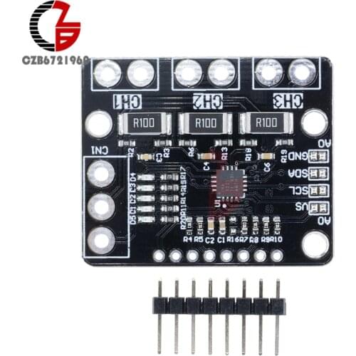 1Set I2C SMBUS INA3221 Triple-Channel Shunt Current Power Supply Voltage Monitor Sensor Board Module Replace INA219 Pins DIY Kit
