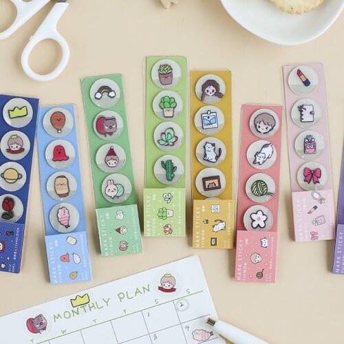 60pcs Kawaii Zakka Stickers Set PVC Mark Sticky Cosmetic Cat Cactus Cute Boy Girl Sticker Home DIY Art Decoration Adhesive F597