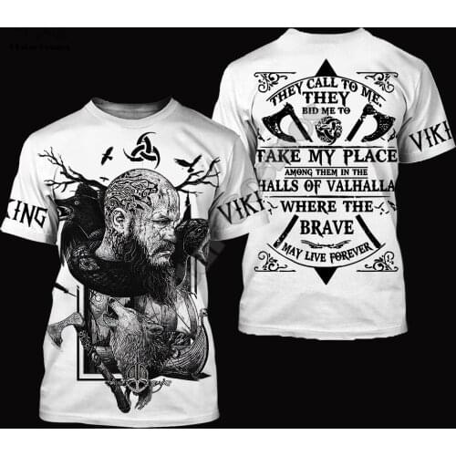 PLstar Cosmos Newest Vikings Tattoo Warrior Viking God Odin Symbol 3DPrint Funny Men/Women Summer Casual Short Sleeve T-Shirt B3