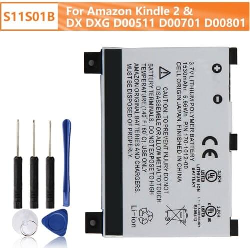 Original Replacement Battery S11S01B For Amazon Kindle 2 Kindle DX DXG D00511 D00701 D00801 Genuine Rechargable Battery 1530mAh