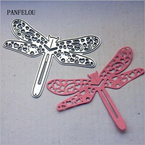 PANFELOU Metal craft Lovely dragonfly paper die cutting dies for Scrapbooking/DIY wedding Valentines day cards