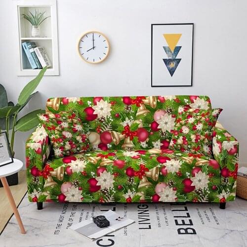Christmas Sofa Cover Slipcover Corner Sofa Cover Sectional Couch Cover Stretch Elastic Sofa Cover For Living Room Sofa Protector