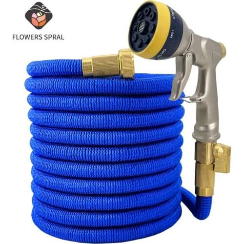 Garden Hose Water Gun Adjustable Nozzle Telescopic Magic Hose High Pressure Power Washing Machine Garden Flower Cleaning Sprayer
