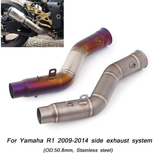 For Yamaha R1 2009 2010 2011 2012 2013 2014 Motorcycle Middle Link Pipe Lossless connection Side Exhaust System