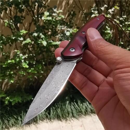 Tactic Folding Knife Tactical Edc Multi High Hardness Damascus Knives for Camping Hunting Survival Outdoor Activities Mens Gift