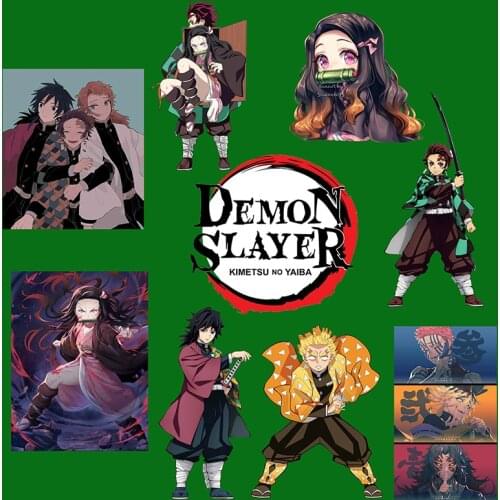 Anime Demon Slayer Thermo Stickers Heat Transfer Vinyl Patches for Clothing DIY T-shirt A-Level Washable Appliques Iron on Patch