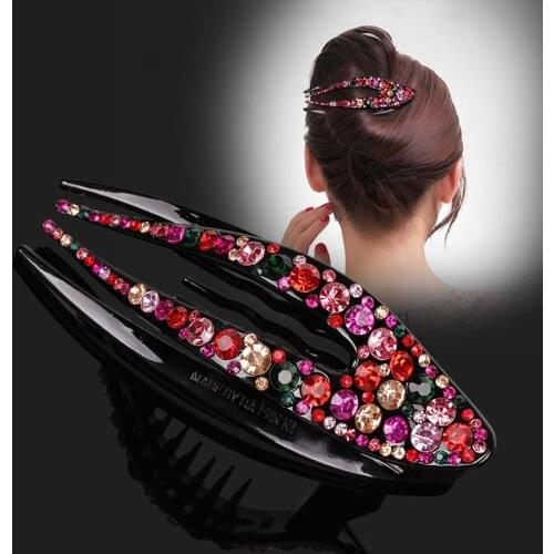 Korean Crystal Duckbill Hair Clip for Women Top Quality Side Clip Rhinestone Girls Hairpin Secret Style Hair Accessories
