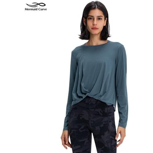 Women Clothes Training Muscle Love Long Sleeve Yoga Shirts Relaxed Fit Cropped Length Sweat-wicking Running T-shirt