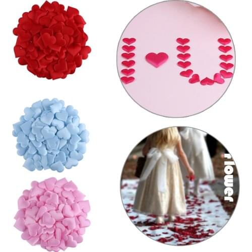 100Pcs/lot Red Love Heart Shaped Sponge Petals for Wedding Decorative Flower Girls Fabric Throwing Petal Wedding Party Supplies