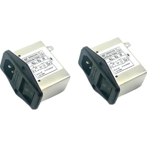 2pcs 3A IEC Type AC Power Supply Filter For Power Amplifier With Switch Fuse