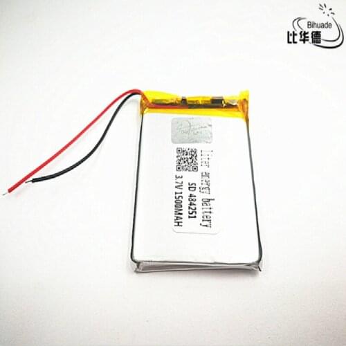 2pcs Liter energy battery Good Qulity 3.7V,1500mAH,484251 Polymer lithium ion / Li-ion battery for TOY,POWER BANK,GPS,mp3,mp4