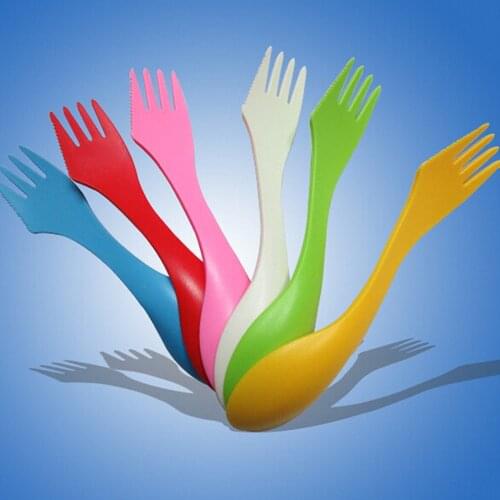 2 in 1 Double-end Spoon Fork Knife For Lunchbox Portable Camping Hiking Outdoor Tableware Utensils Cutlery