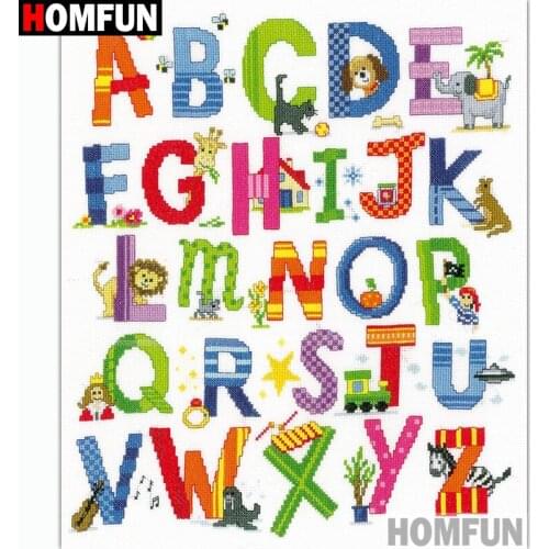 HOMFUN Full Square/Round Drill 5D DIY Diamond Painting "Cartoon color text" Embroidery Cross Stitch 3D Home Decor A13093
