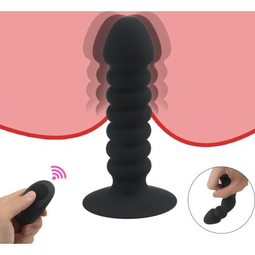 OLO Silicone Anal Plug Bead Dildo Vibrator Remote Control Sex Toys For MenMale prostate Massager Vibrator Suction Cup Butt Plug